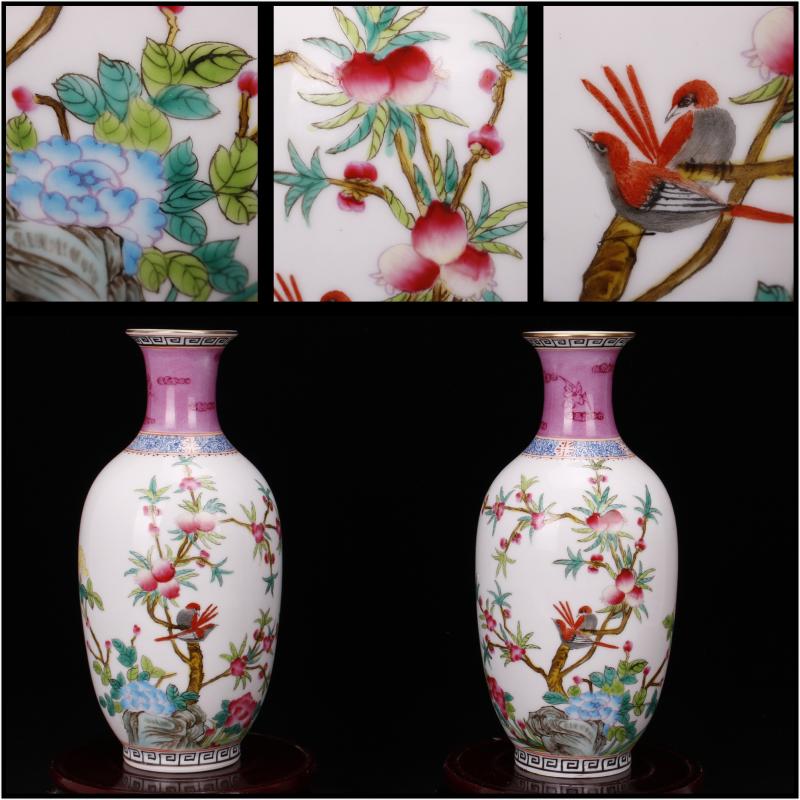 Jingdezhen imitation antique yongzheng com.lowagie.text.paragraph antique purely manual throwing hand draw pastel trace of gold floret bottle manually furnishing articles