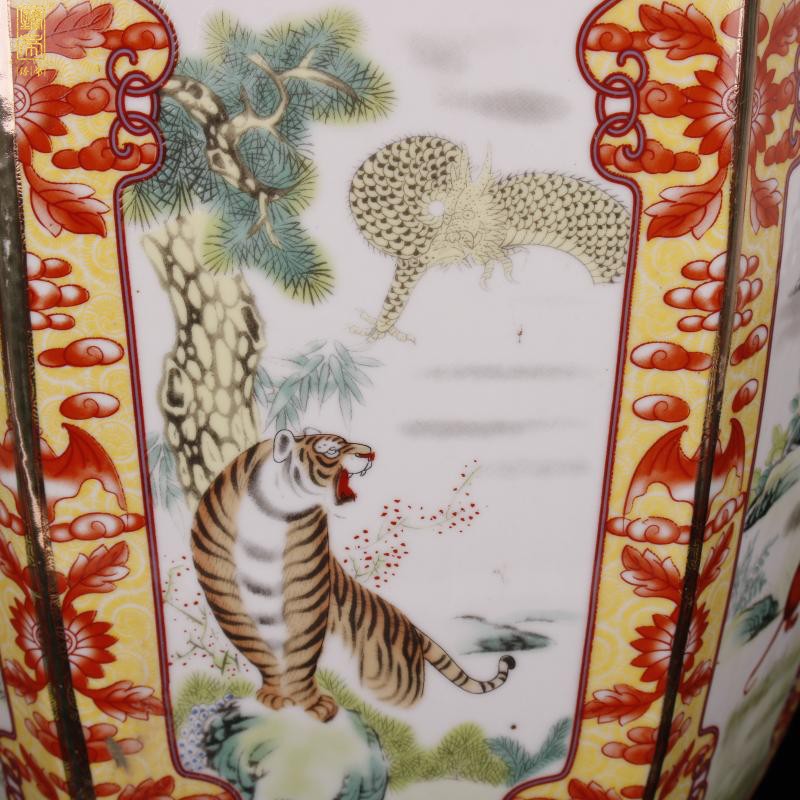 Jingdezhen of large colored enamel vase zodiac vase fine classical Ming and the qing dynasties art vases, furnishing articles