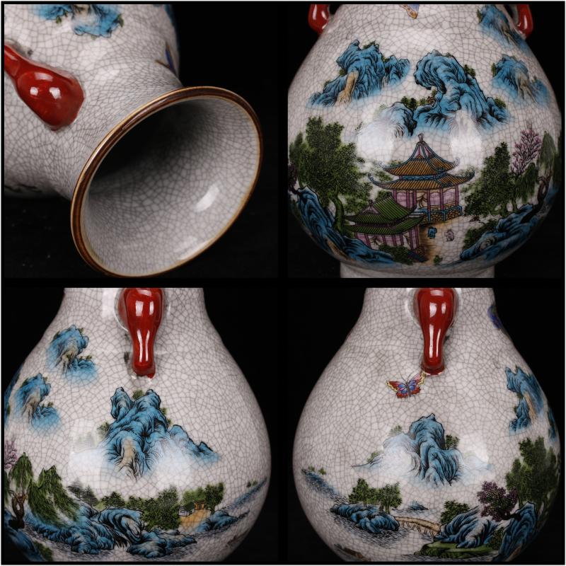 Jingdezhen imitation the qing qianlong on crackle f tube bottles of antique reproduction antique table ano decoration as old place