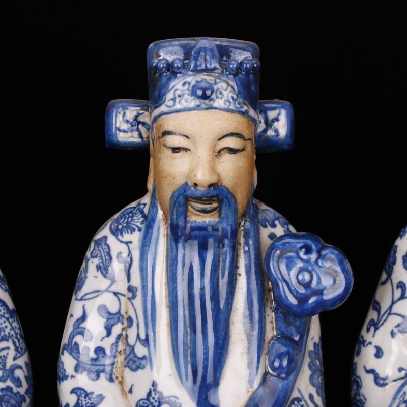 Blue and white hand its porcelain fu lu shou samsung annunciation archaize do old antique antique old items collection furnishing articles