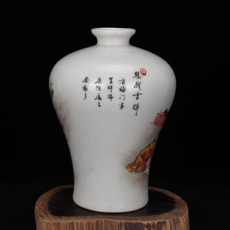 Jingdezhen imitation of yong zheng famille rose nine son climb peach baby play JiXiangMei bottles of household decorates sitting room ark of desk restoring ancient ways furnishing articles