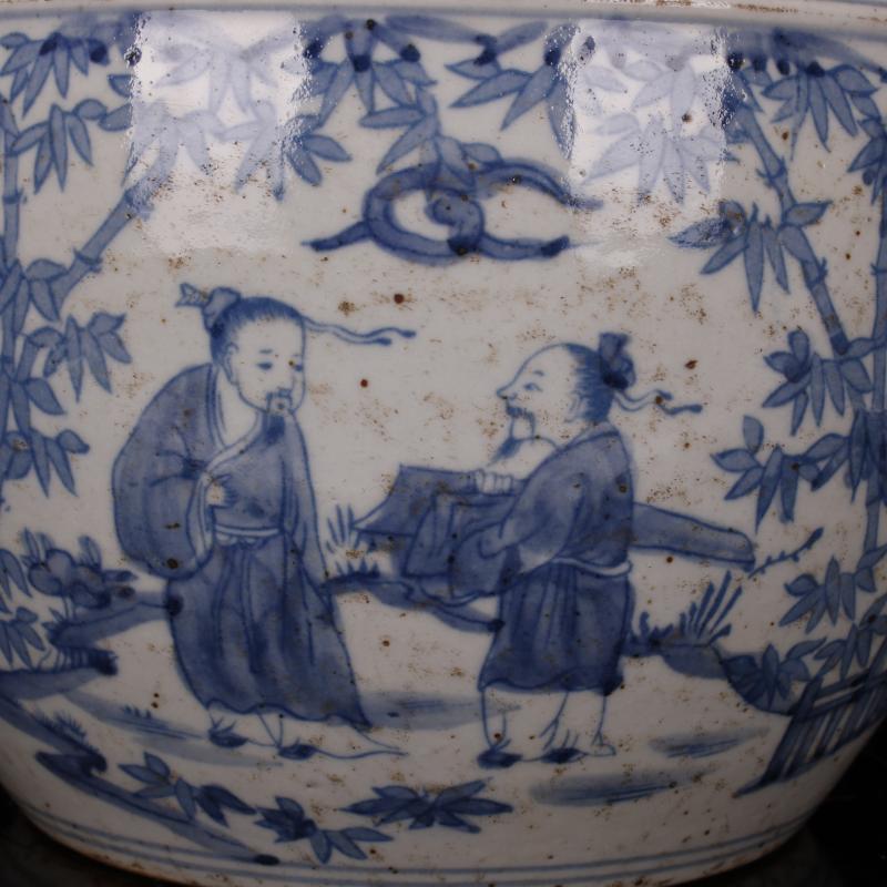 Jingdezhen antique reproduction antique collection of old folk hand - made character cylinder to Chinese style classical decoration furnishing articles