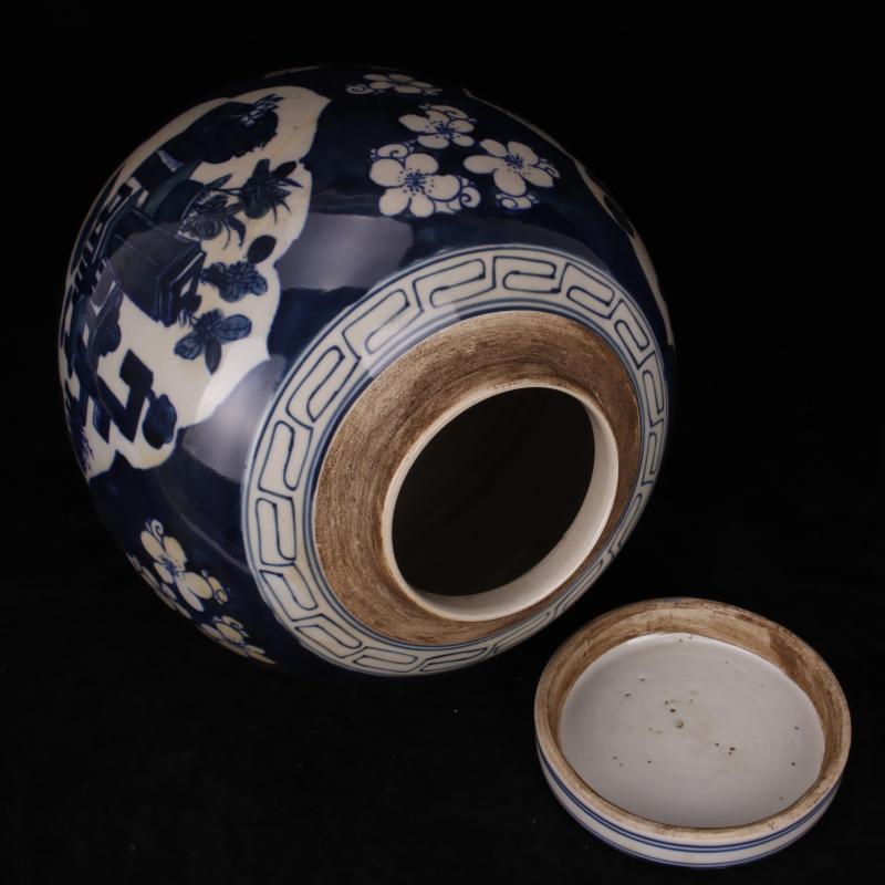 Pure checking porcelain of jingdezhen folk sweet ice name plum old POTS do old and antique reproduction antique collection furnishing articles