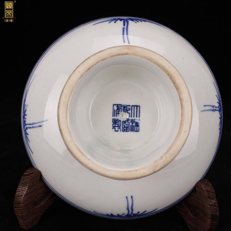 Jingdezhen imitation qianlong hand - made porcelain lotus wrapped branch lines best plate antique porcelain decoration restoring ancient ways, antique furnishing articles