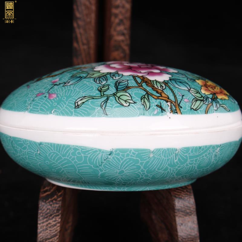 Jingdezhen imitation inkpad box of enamel puree box office desk antique restoring ancient ways furnishing articles