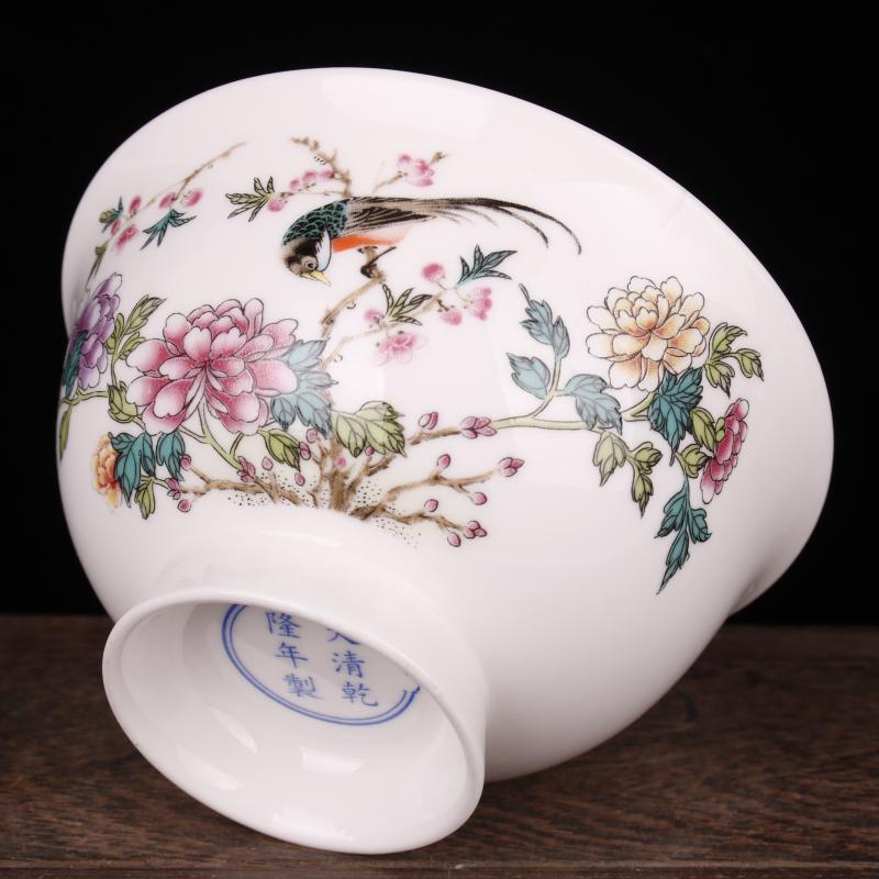 Colored enamel flowers bloom grain bowls Chinese style classical soft adornment art imitation qianlong bowls penjing collection