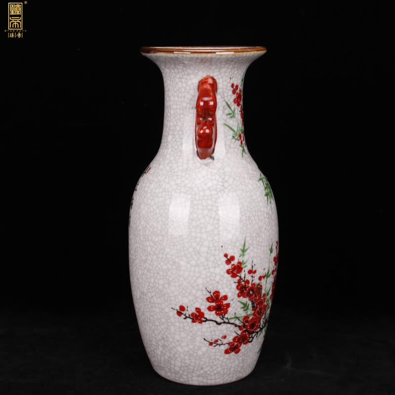 Jingdezhen imitation the qing qianlong antique curios restoring ancient ways to open the slice powder enamel vase household adornment penjing collection