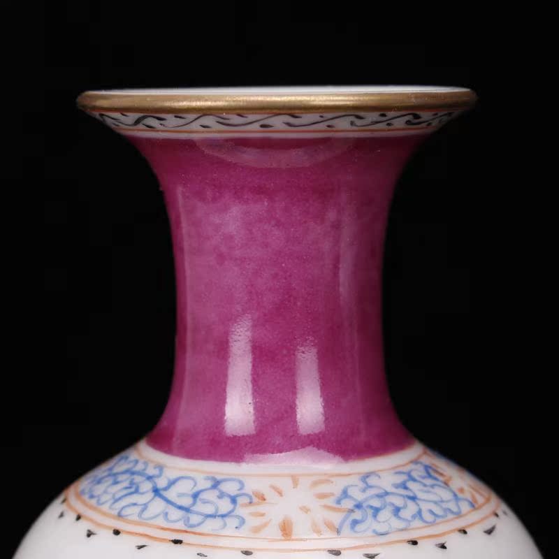 Jingdezhen imitation antique yongzheng com.lowagie.text.paragraph antique purely manual throwing hand draw pastel trace of gold floret bottle manually furnishing articles