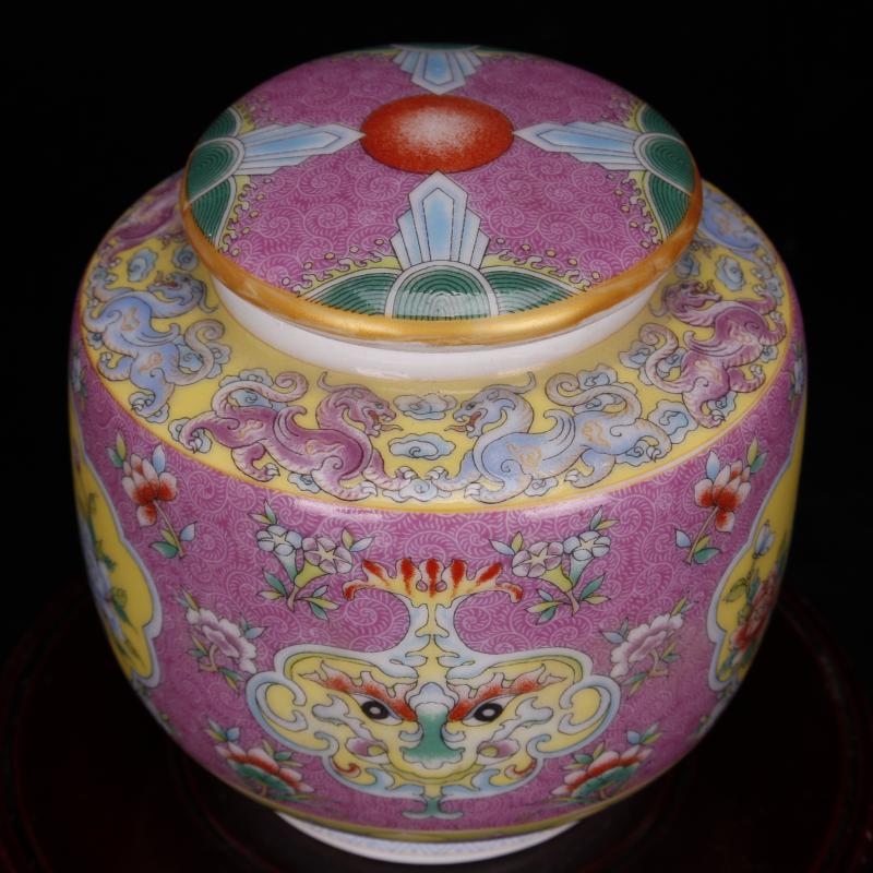 Jingdezhen imitation the qing yongzheng style antique vintage colored enamel tea pot cover POTS ancient Chinese style restoring ancient ways furnishing articles