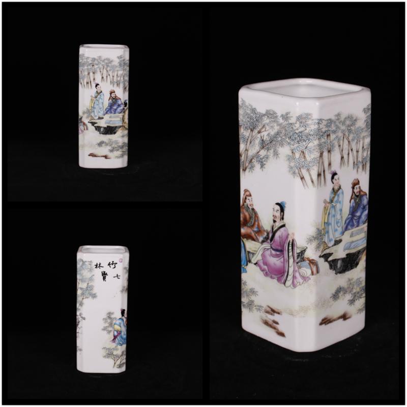 Jingdezhen imitation porcelain industry company "four desk pen container home decoration arts and crafts of overall antique reproduction antique furnishing articles