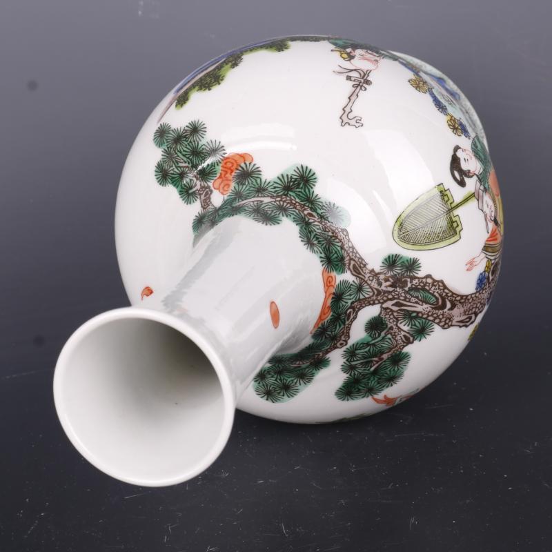 Antique craft bottle with ancient color characters of the reign of emperor kangxi shaking their bottles of manual archaize ceramic porcelain penjing collection