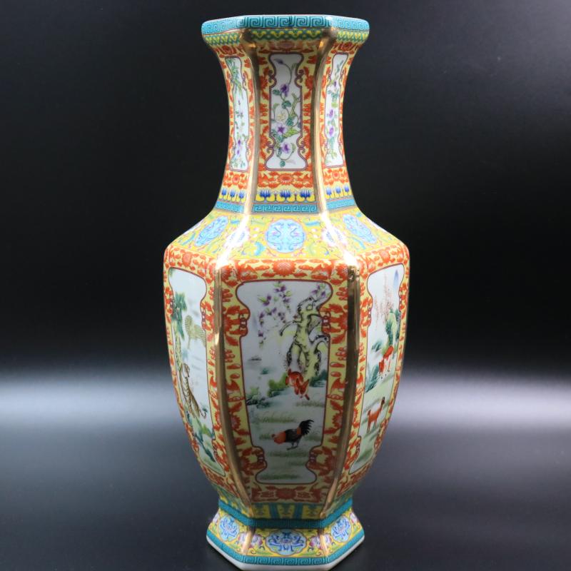 Archaize of jingdezhen porcelain the qing qianlong vase 12 night home decoration antique antique collection furnishing articles