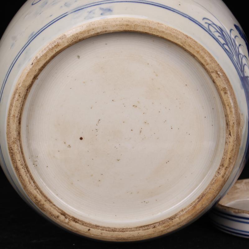 Jingdezhen folk pure checking old blue and white flowers and birds POTS phoenix do old antique reproduction antique collection furnishing articles