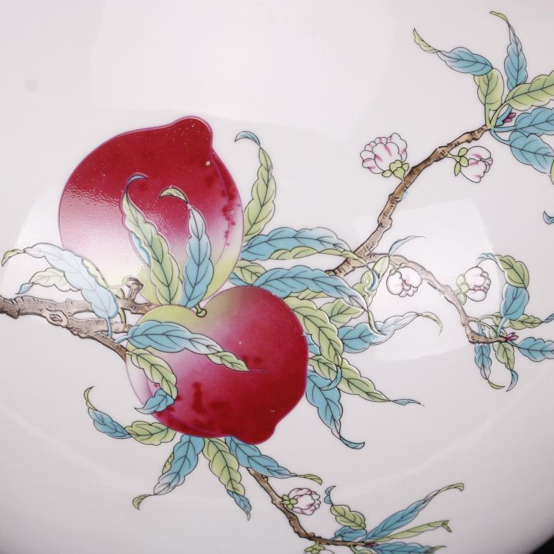 Jingdezhen pastel live nine peach tree Chinese style hotel archaize floor shop of domestic outfit company big vase