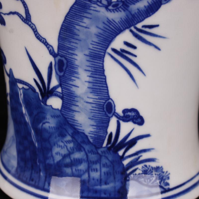 Yongzheng of jingdezhen copy antique blue - and - white youligong live nine peach vases, flower implement Chinese style household decorative furnishing articles