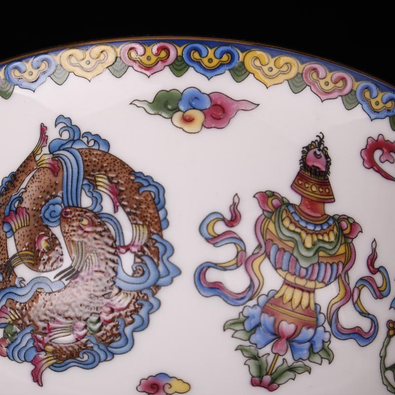 Jingdezhen pastel see bowl of sweet wishes and imitation qianlong antique porcelain Chinese style classical soft adornment bowls furnishing articles