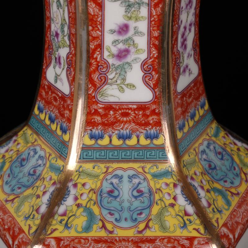 Jingdezhen imitation the qing qianlong designs of colored enamel vase archaize play Chinese zodiac antique decoration handicraft furnishing articles