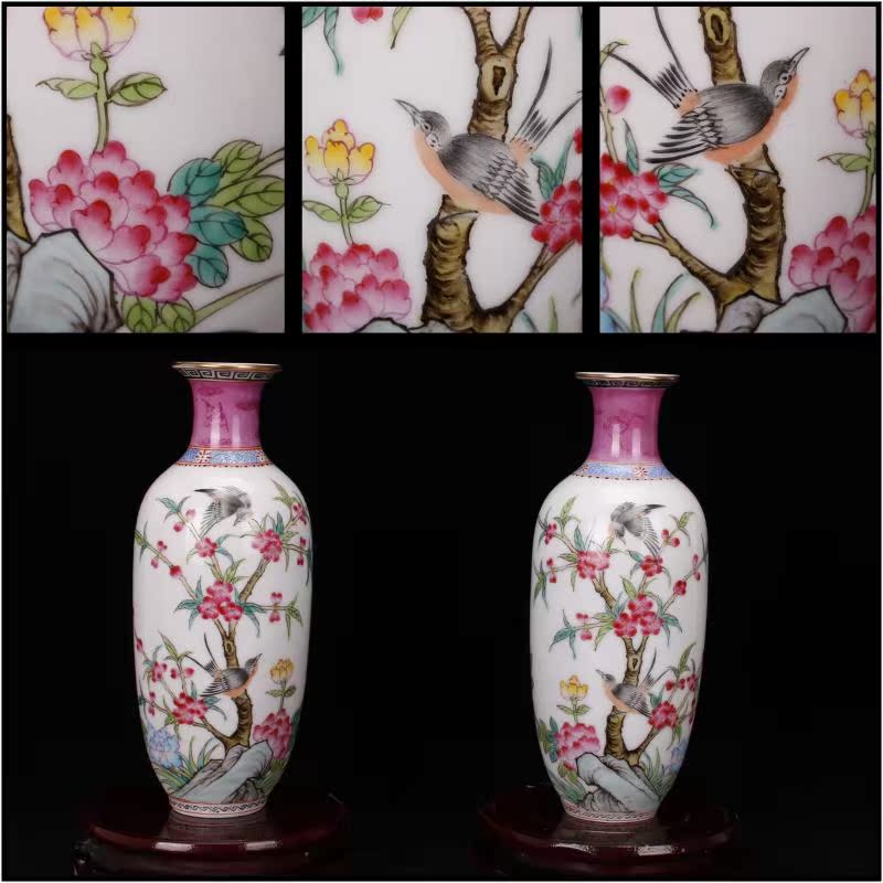 Jingdezhen imitation antique yongzheng com.lowagie.text.paragraph antique purely manual throwing hand draw pastel trace of gold floret bottle manually furnishing articles