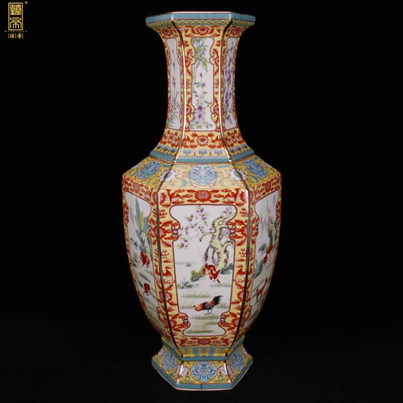 Jingdezhen of large colored enamel vase zodiac vase fine classical Ming and the qing dynasties art vases, furnishing articles