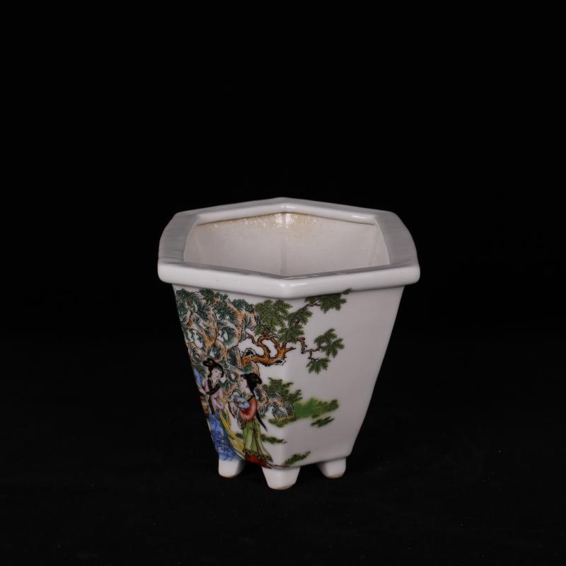 Jingdezhen pastel fleshy celestial being ceramic flower pot in the sitting room balcony desk cabinet flowerpot decorative furnishing articles