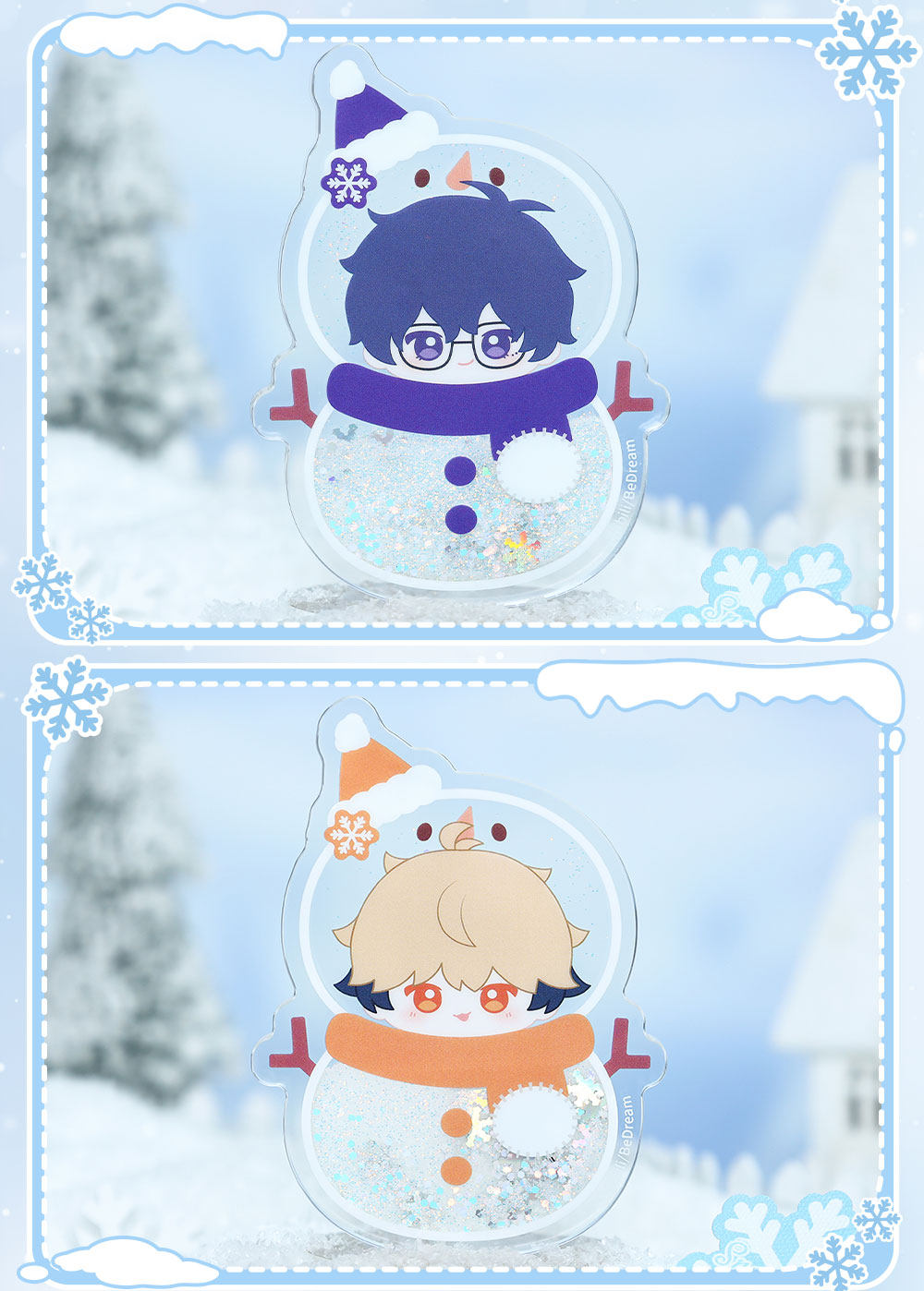 Link Click Snow Time Xia Fei Snowball Phone Plush Charm phone case attachment example