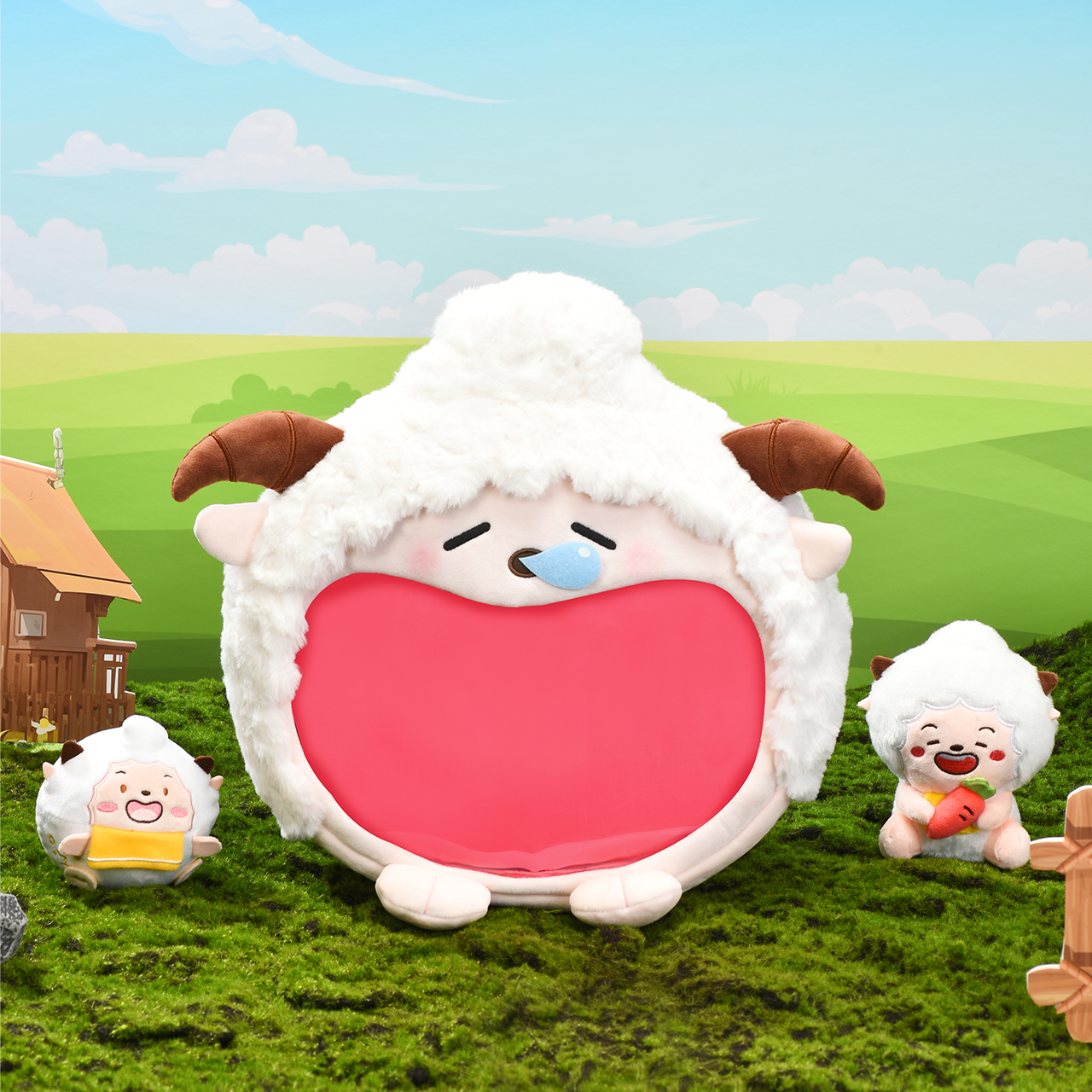 bilibiligoods 新製品 愉快なヤギと大きな大きなオオカミの収納バッグ 怠け者のヤギのかわいいバックパック バックパック