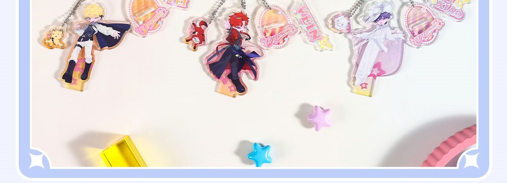 Official Link Click Dream Out acrylic carabiner charm set lineup