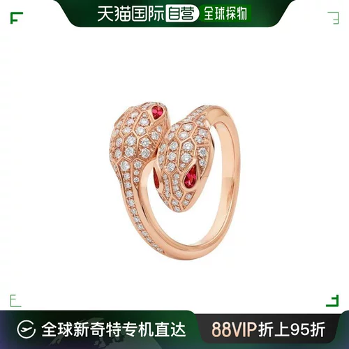 [99 Новый неиспользованный] Гонконгская прямая почтовая почта Bvlgari Ms. Bulgari Golden Snake Shadow Ring