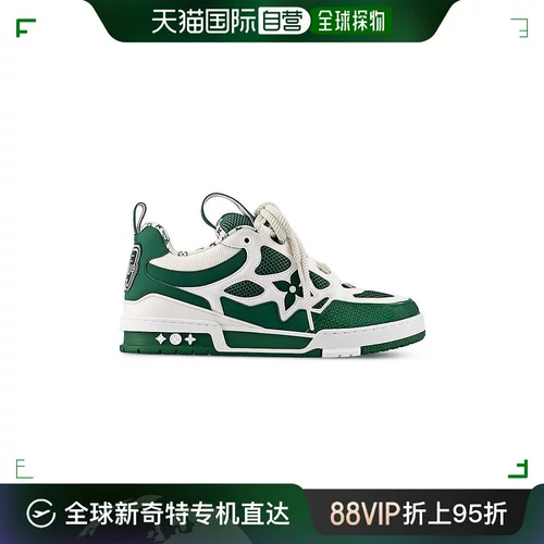 Европейская прямая почтовая почта LV/Louis Vuitton 23 Новые мужские зеленые коровьи скейтбординг обувь