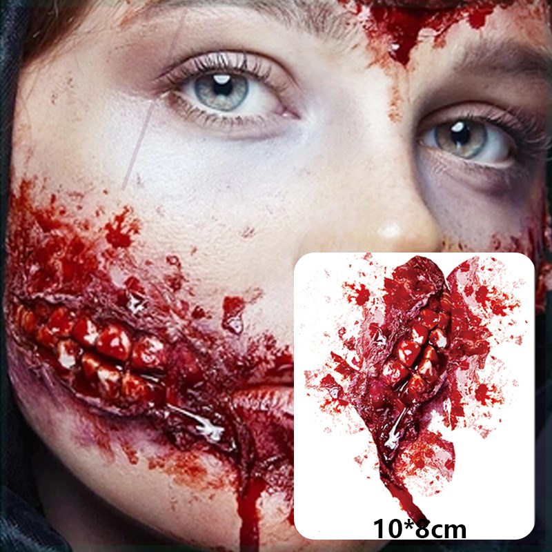 Halloween accessories 2021 makeup facial stickers headdress props plasma fake blood vampire washable edible