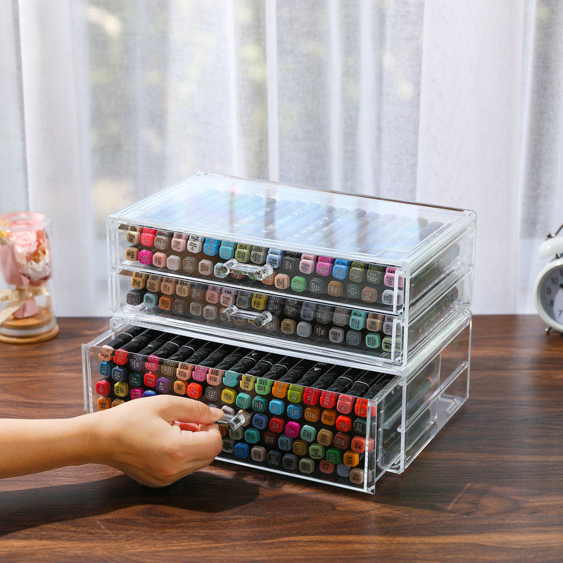 Brilliant encounter with five shelf drawers Acrylic Desktop Containing Finishing pen Macpen Pen Stationery Show Shelf Adhesive Tape