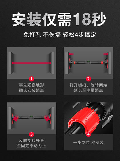 Door-Mounted Pull-Up Bar for Home Use, Indoor Children's Wall-Mounted Pull-Up Device, No-Drill Installation, Kids' Home Fitness Equipment