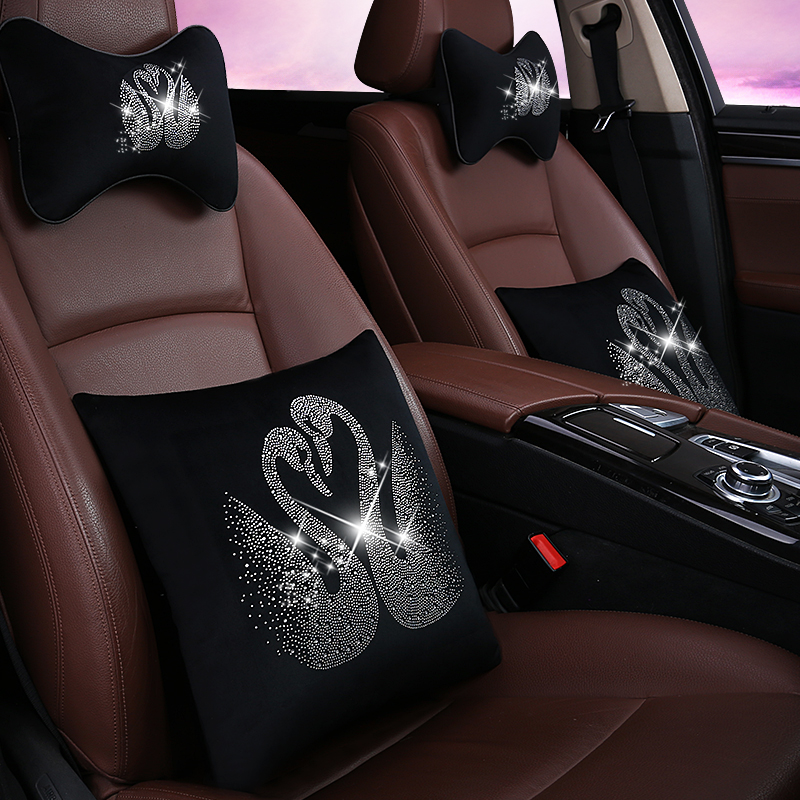 Car holding pillows a pair of four sets of cartoon lovers winter car cushions personality inside the car leaning against the pillow neck pillows
