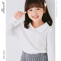 Girl Long Sleeve T-shirt Autumn Clothing New Pint Children Polo Shirt Boy Dress Turtlenecks Ocean Air Spring Autumn White Blouse College Wind