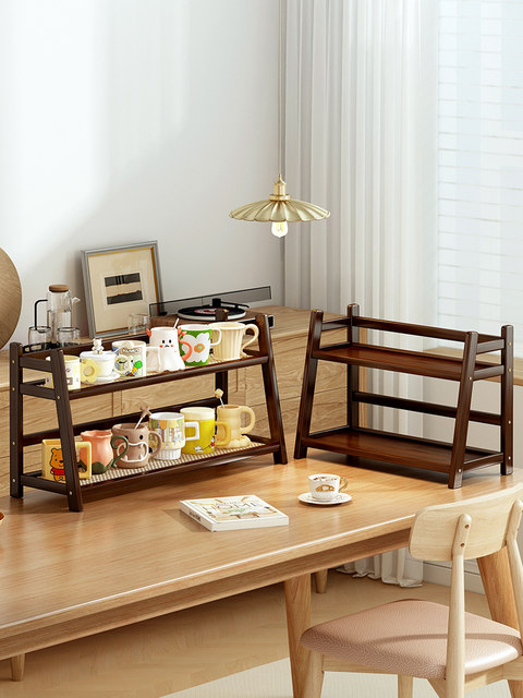 Desktop tea cup rack storage rack multi-layer tea set storage rack living room home tea table teapot display rack