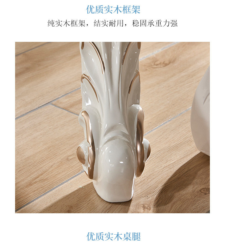 Мраморный стол 欧式餐桌椅组合现代简约家用小户型长方形实木大理石台面简欧餐桌