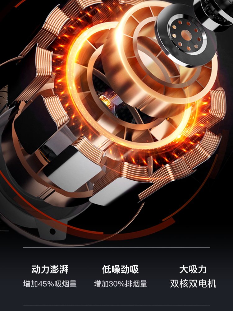 Royalstar Range Hood for Home Kitchen, Large Suction Power, Dual Motor, Side Suction, Small Self-Cleaning Wall-Mounted Range Hood