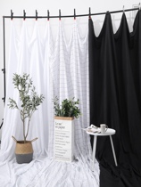 White Plaid background cloth ins hanging cloth net Red live background wall shooting photo props photography gray black white cloth