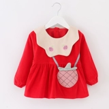 Детский водонепроницаемый нагрудник, наряд маленькой принцессы, юбка на девочку для еды, демисезонный хлопковый вельветовый лонгслив