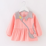 Детский водонепроницаемый нагрудник, наряд маленькой принцессы, юбка на девочку для еды, демисезонный хлопковый вельветовый лонгслив