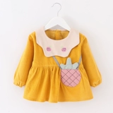 Детский водонепроницаемый нагрудник, наряд маленькой принцессы, юбка на девочку для еды, демисезонный хлопковый вельветовый лонгслив