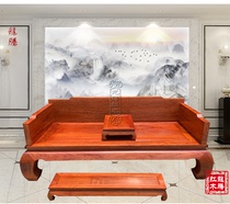  Mahogany boutique furniture Myanmar rosewood Arhat bed three-piece big fruit rosewood solid wood leisure sofa