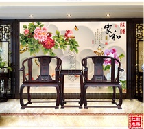  Mahogany boutique furniture Lao big red acid branch palace chair three-piece Cochin yellow sandalwood solid wood ring chair backrest chair