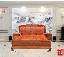 Mahogany boutique furniture Myanmar rosewood big bed Big fruit rosewood national color heavenly fragrance with box solid wood double bed