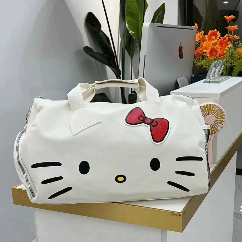 Hello Kitty, портативная плечевая сумка, вместительная дорожная сумка, чемодан, спортивная сумка, интернет-знаменитость