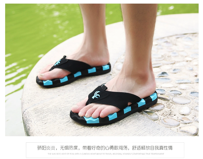 Mùa hè triều flip flops của nam giới dép nam dép không trượt đáy mềm ngoài trời mặc pinch bãi biển dép mùa hè giày