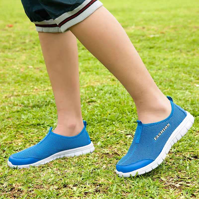 Mùa hè giản dị giày lưới thoáng khí đôi giày lưới hoang dã đôi giày thể thao giày vải một bàn đạp giày lười nam - Plimsolls giày the thao nữ