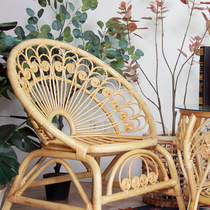 Gui Van ins Rattan Chair Balcony Leisure Home Backrest Round Chair Pastoral Homestay Combination Peacock Chair