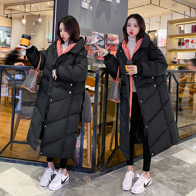 Pregnancy Woman Dress Cotton Clothes Woman Medium Long Version Loose Cotton Padded Jacket Thickened Down Cotton Clothing Pregnancy Late Winter Coat
