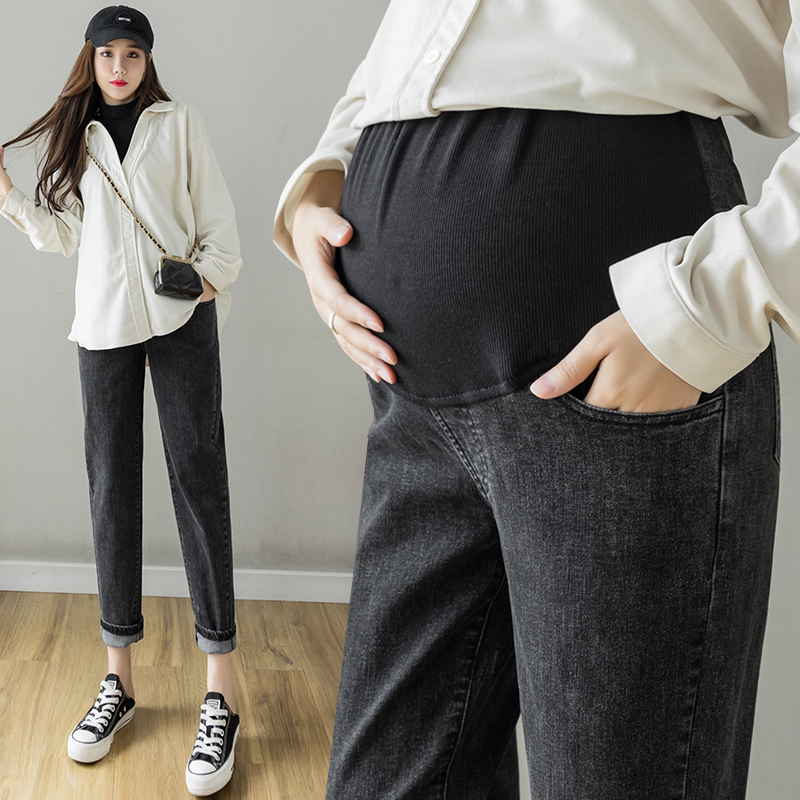 Pregnant Woman Jeans Fall Outside Wearing Old Daddy Pants Big Size Casual Long Pants Spring Autumn And Autumn Clothing Pregnant Woman Pants